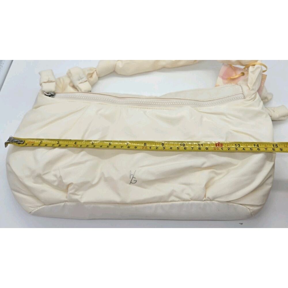 Happily Grey Crescent Puffer Shoulder Purse Cream Knot Handle Bag Charm NEW Twee - Picture 9 of 11